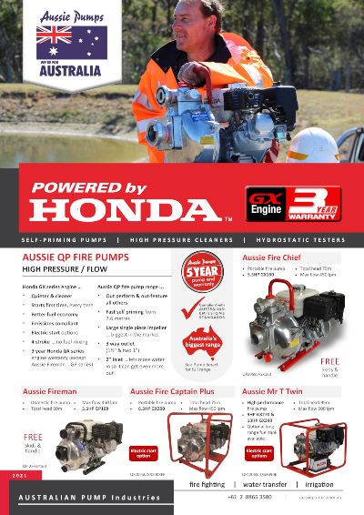 Honda Petrol Engine Driven Aussie Pumps Catalogue