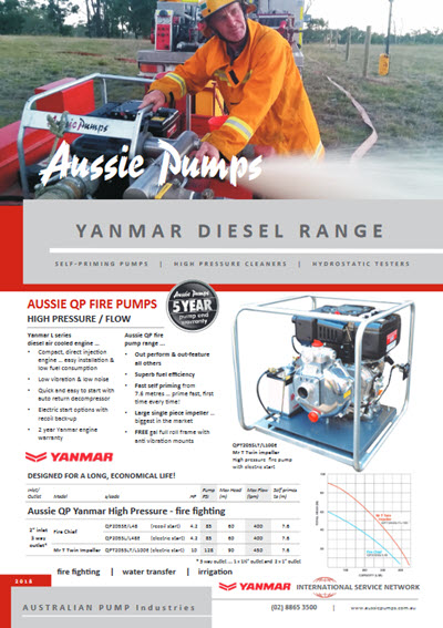 Aussie Pumps Yanmar Diesel Engine Driven Range